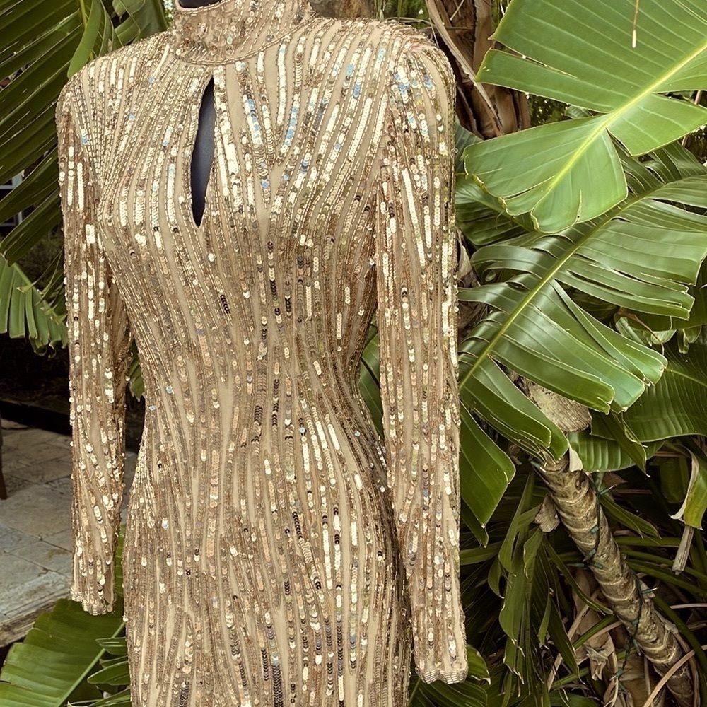 Vintage Nightline, Goldfinger silk bead and sequin dress